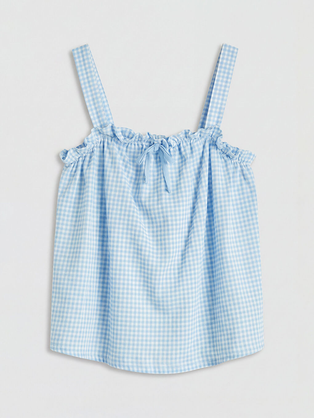 Ekru Ekose Kadın Şortlu Pijama Takımı-1