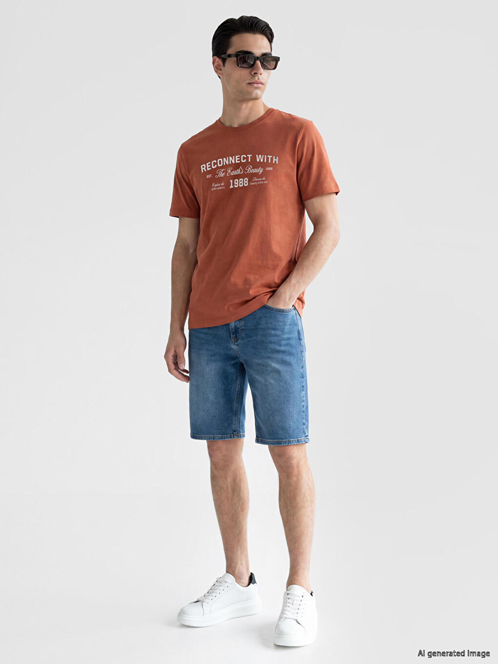 T-shirt Orange Homme-1