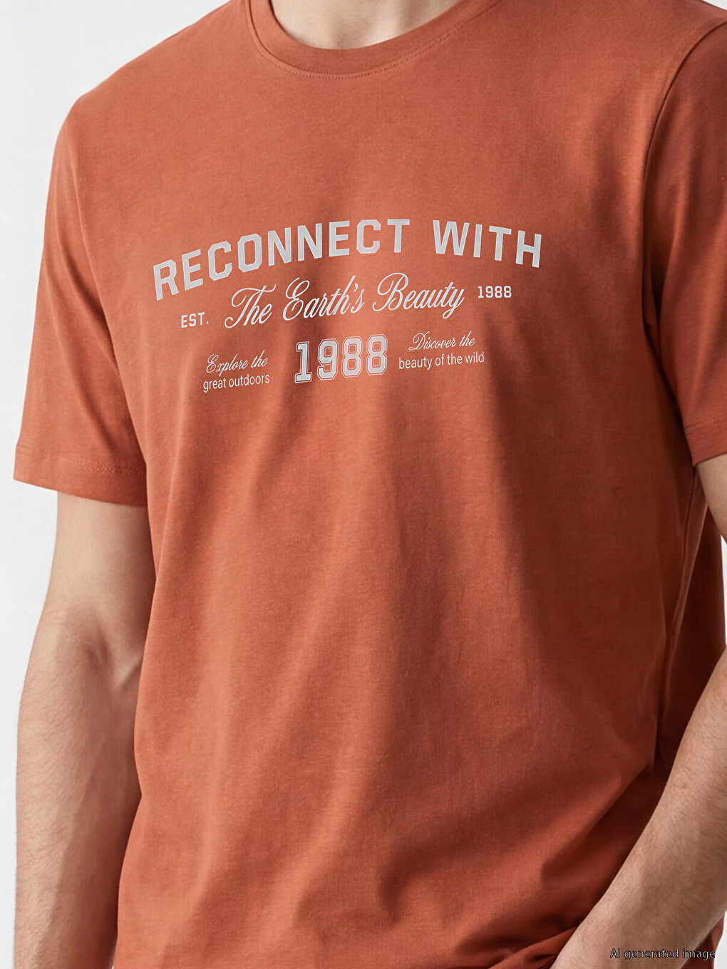 T-shirt Orange Homme-2