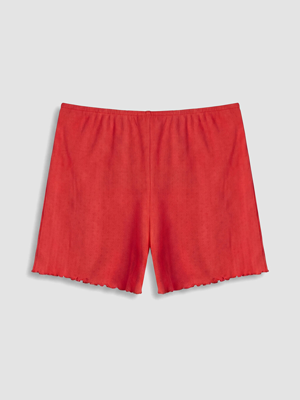 Kırmızı Pointel Kadın Şortlu Pijama Takımı-6