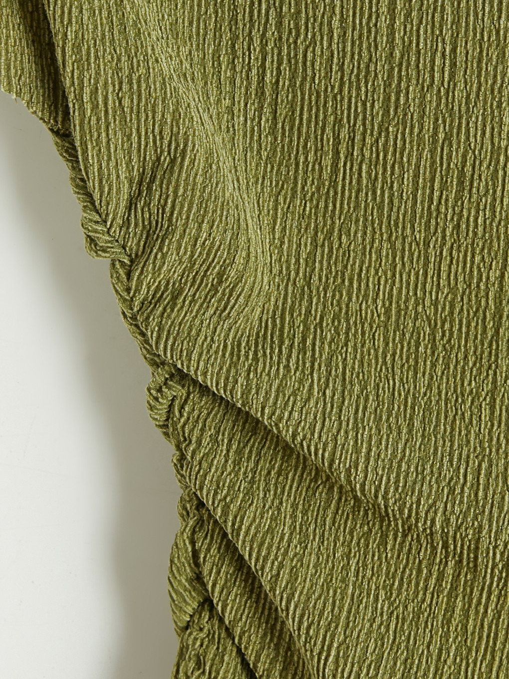 Slash Neck Textured Crop Ruched Blouse-5