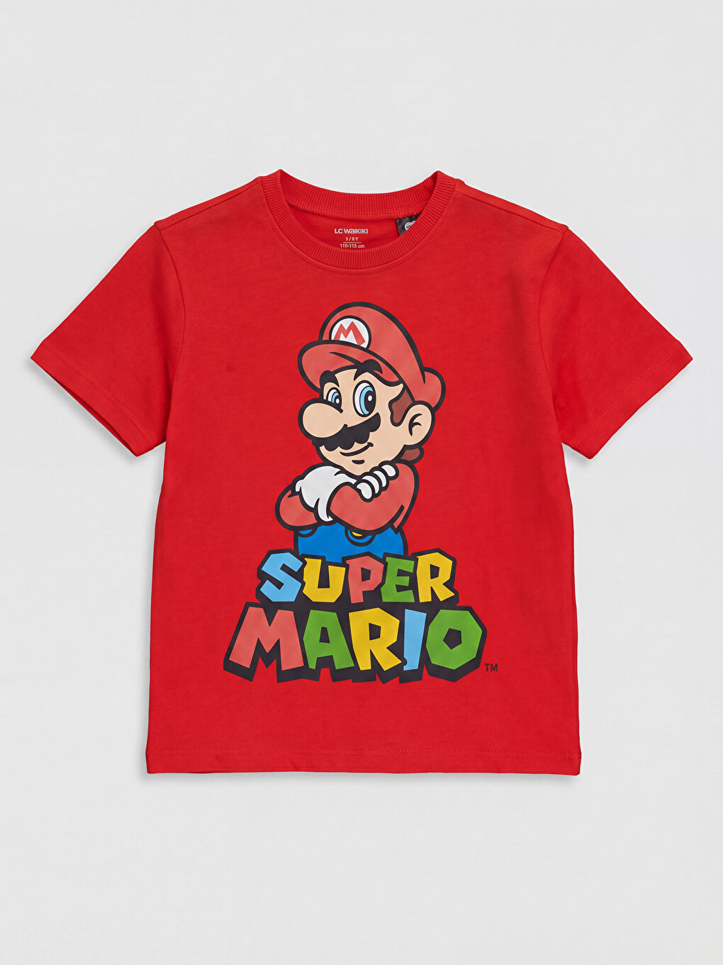 Kırmızı Bisiklet Yaka Super Mario Baskılı Erkek Çocuk Tişört