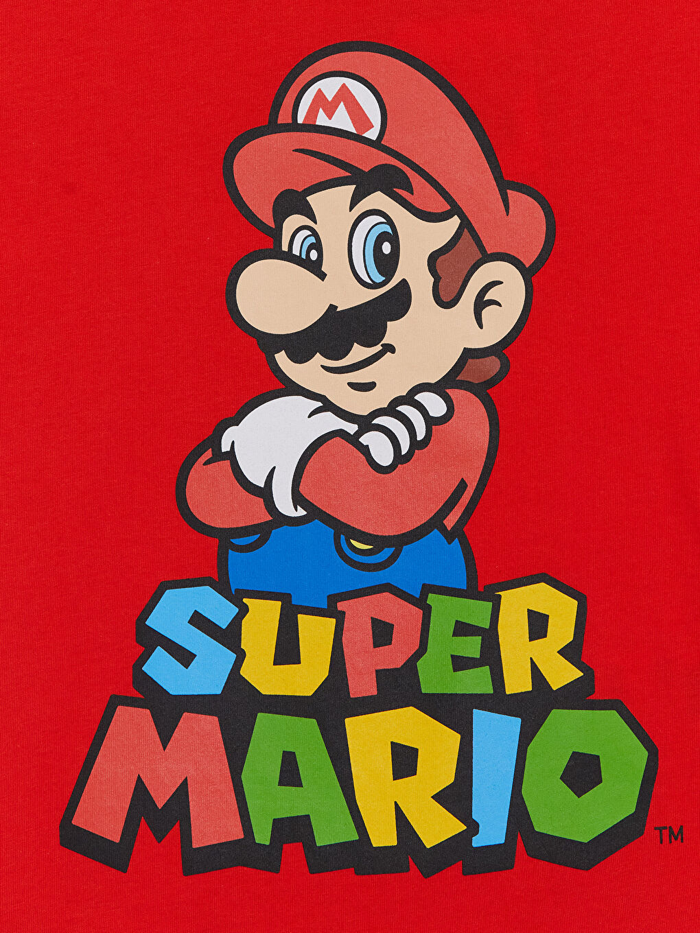 Kırmızı Bisiklet Yaka Super Mario Baskılı Erkek Çocuk Tişört-2