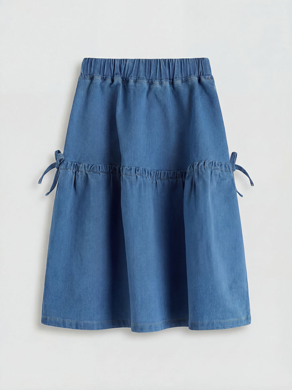 Bow Detailed Girls' Jean Skirt