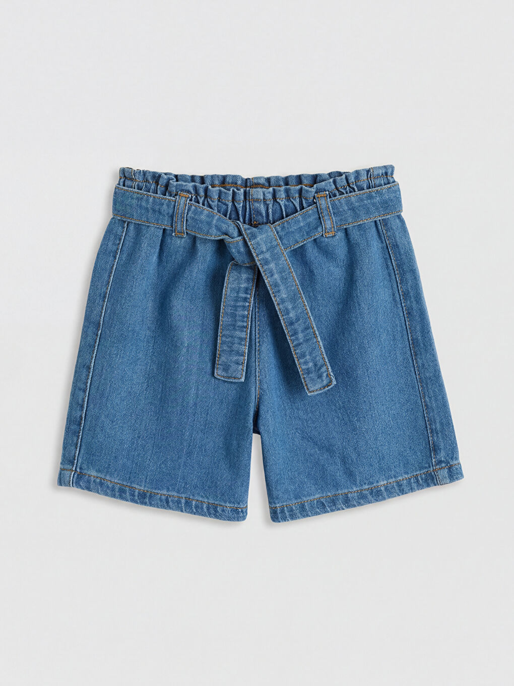 Belted Girls' Denim Shorts