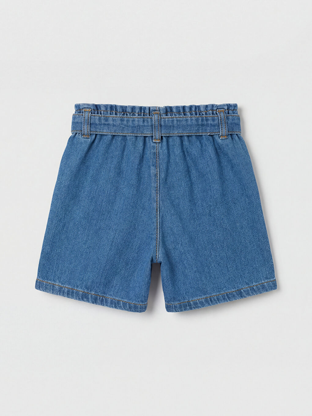 Belted Girls' Denim Shorts-1