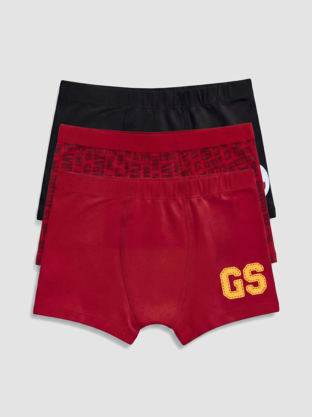 Kırmızı Erkek Çocuk Galatasaray Baskılı 3'lü Boxer-5
