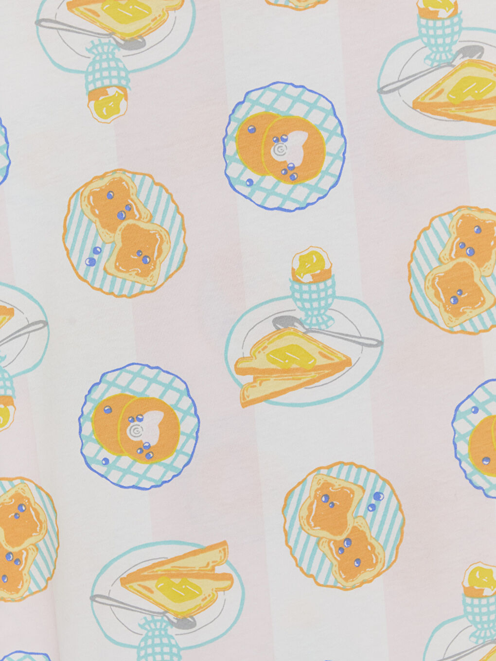 Ekru Baskılı Kadın Şortlu Pijama Takımı-3