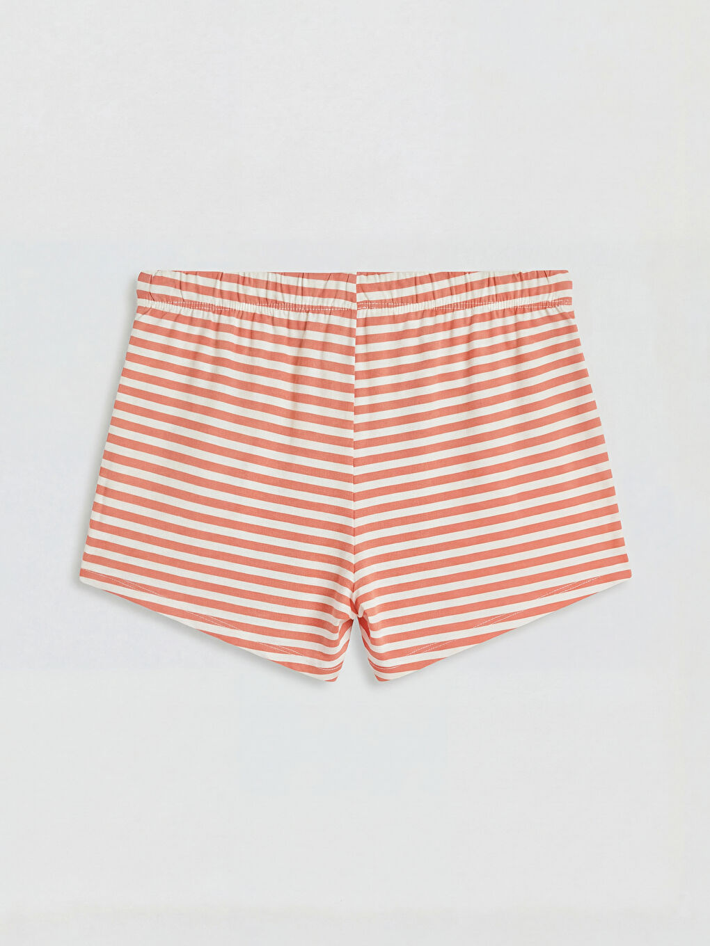 Kırmızı Bisiklet Yaka Çizgili Kadın Şortlu Pijama Takımı-4