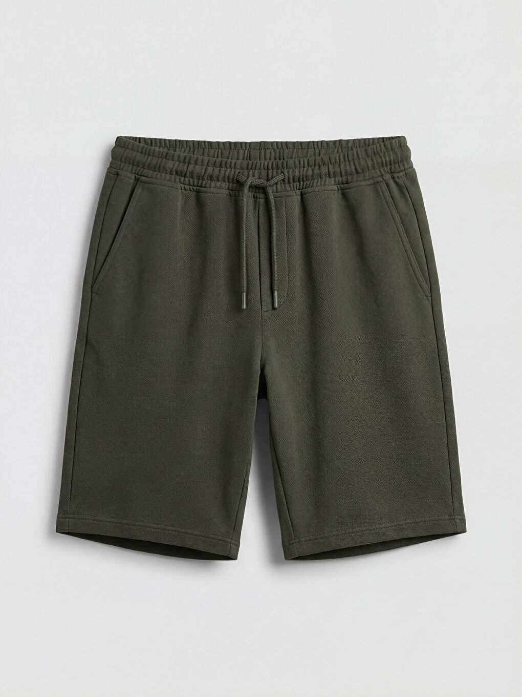 Haki Standart Kalıp Gabardin Erkek Şort-4