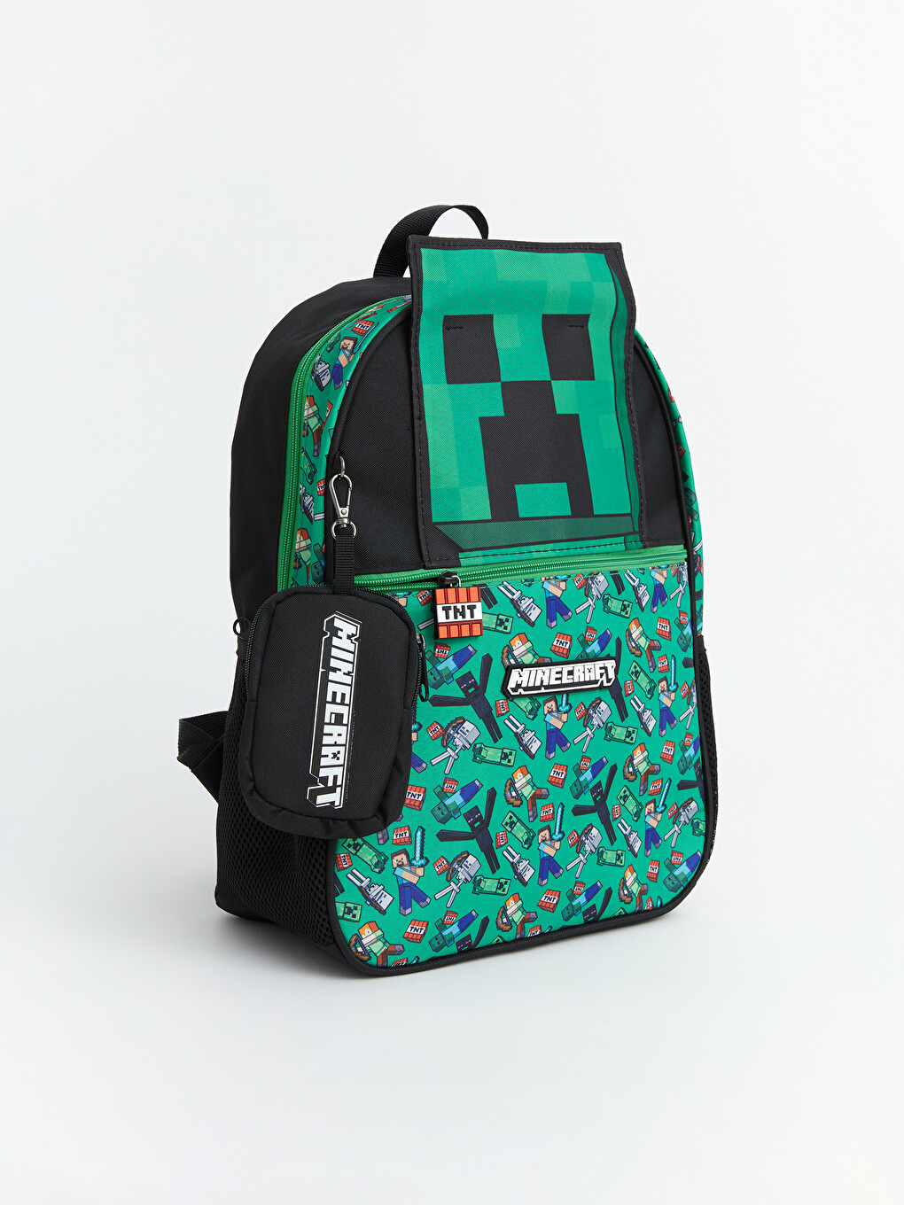 Siyah Minecraft Baskılı Erkek Çocuk Sırt Çantası-1