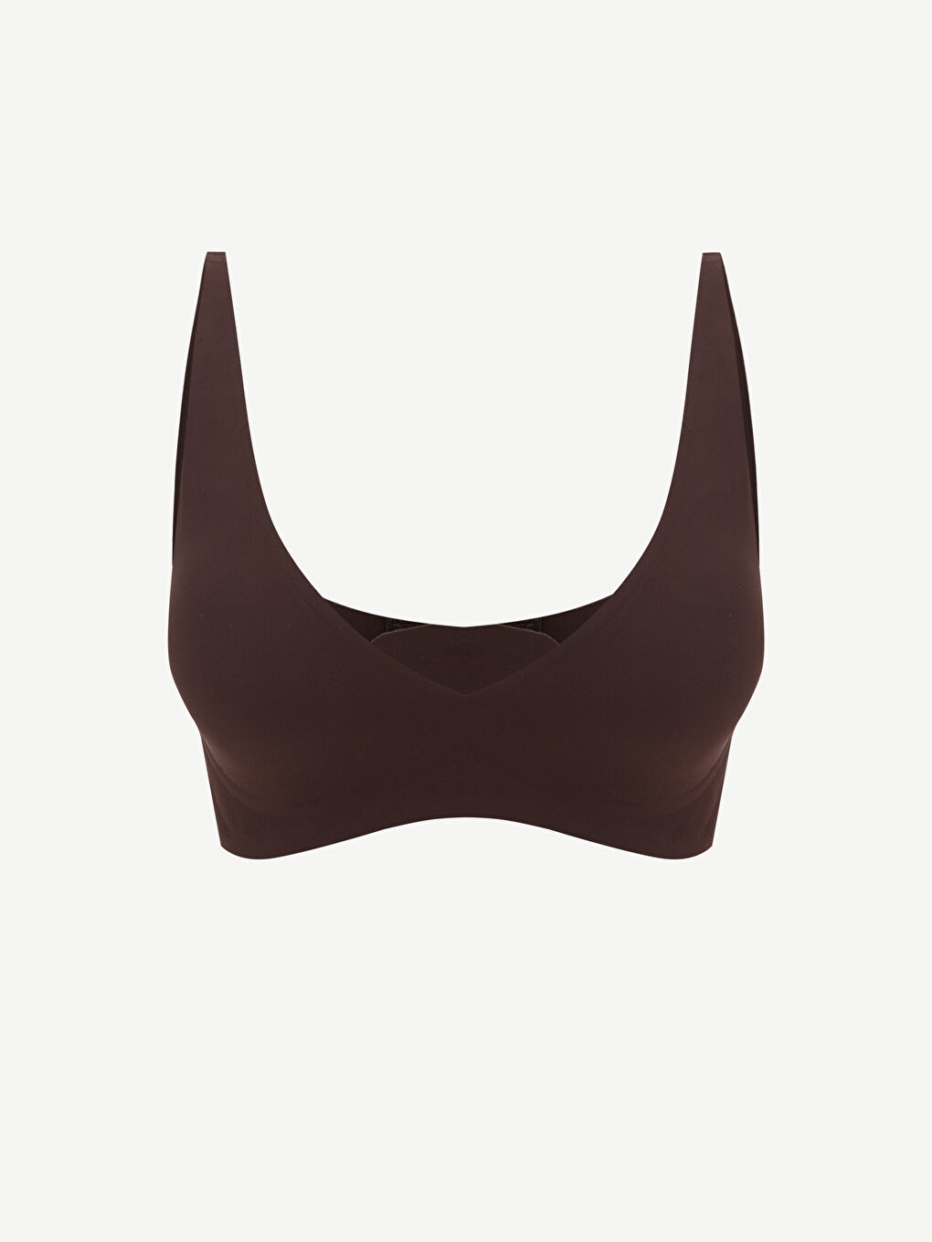 Kahverengi Dolgusuz Balensiz Lazer Kesim Sporcu Sütyeni