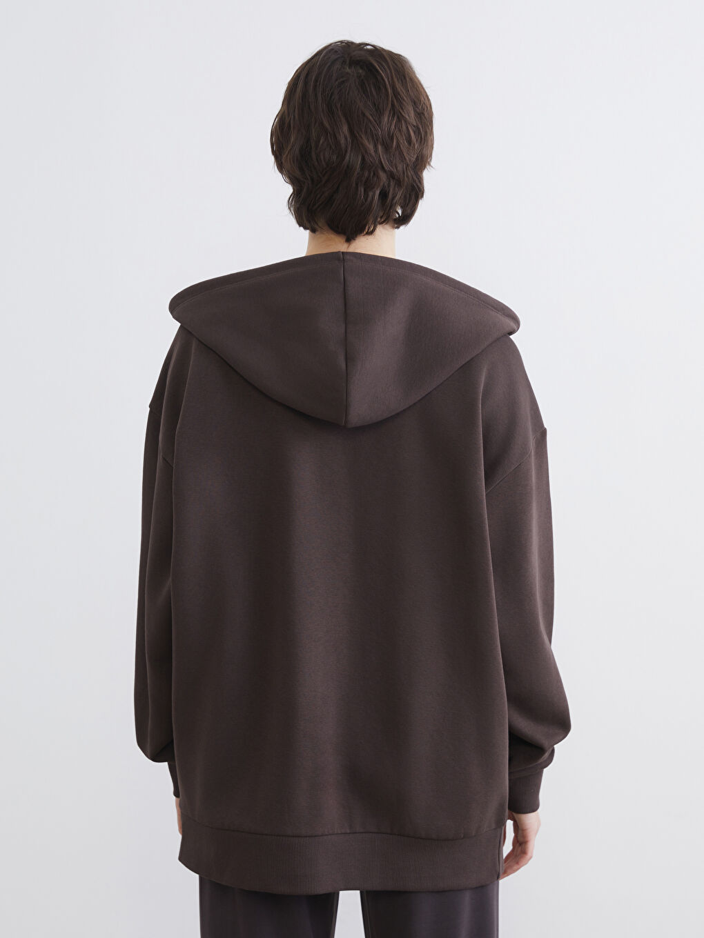 Woman BROWN Zip-Up Sweatshirt-3