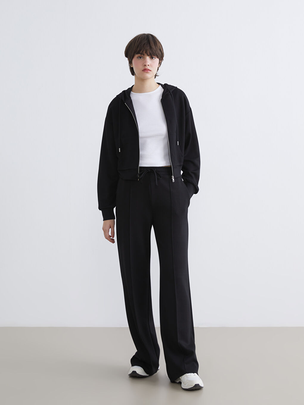 Siyah Soft Touch Kadın Eşofman Altı	