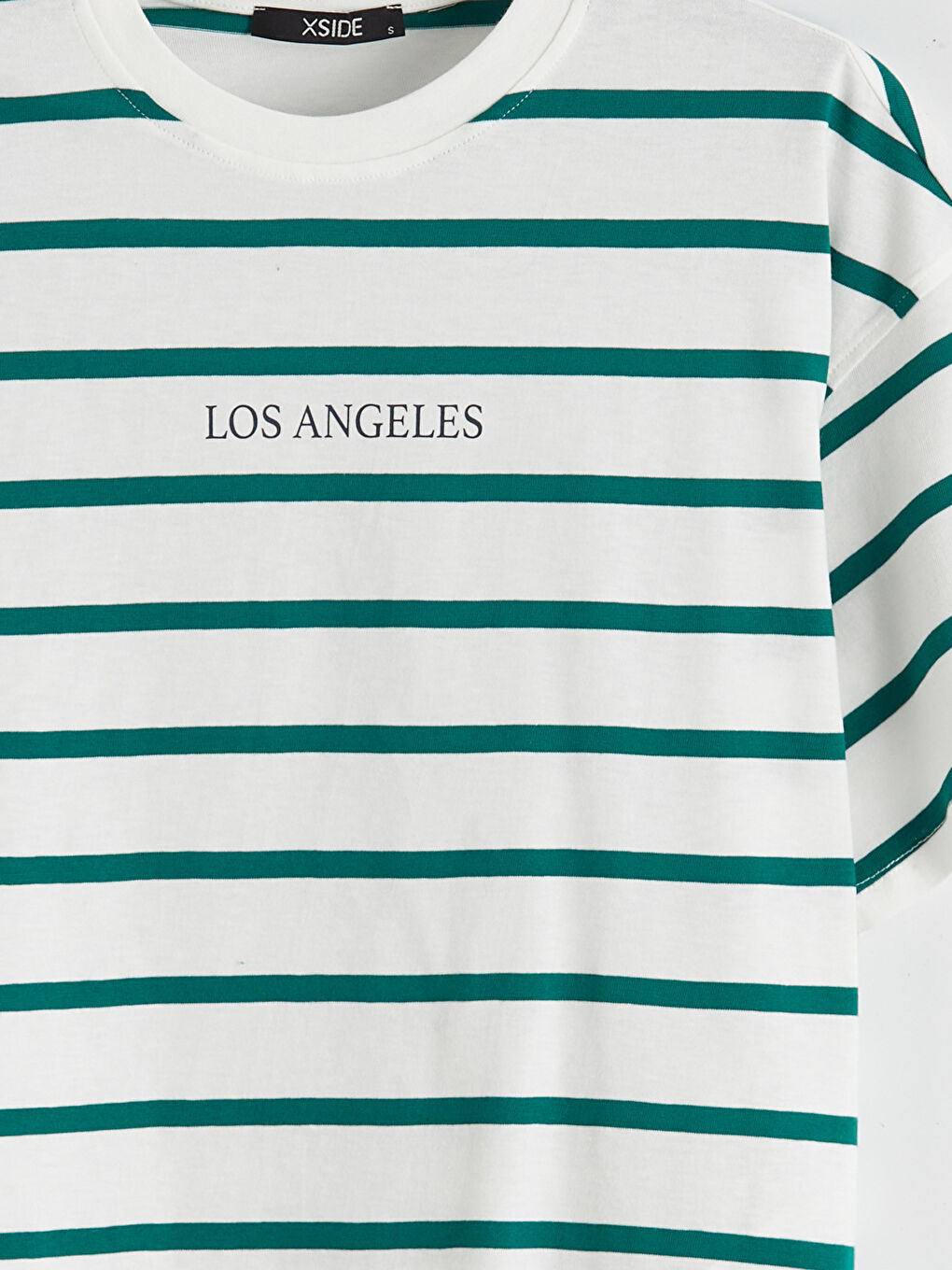 Yeşil Los Angeles Baskılı Oversize Kadın Tişört-5