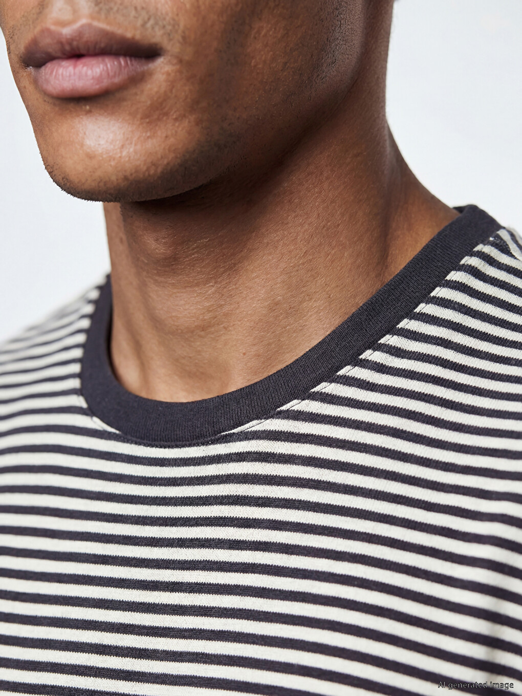 Crew Neck Striped Jersey Men's T-Shirt-2