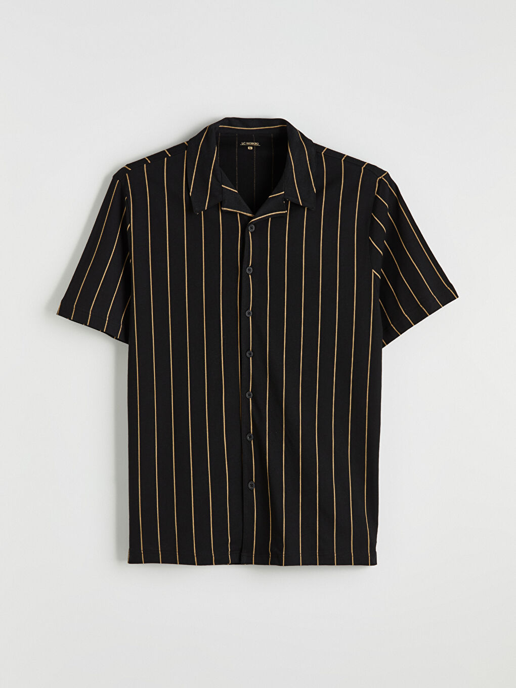 Siyah Standart Kalıp Çizgili Penye Erkek Pijama Takım-1