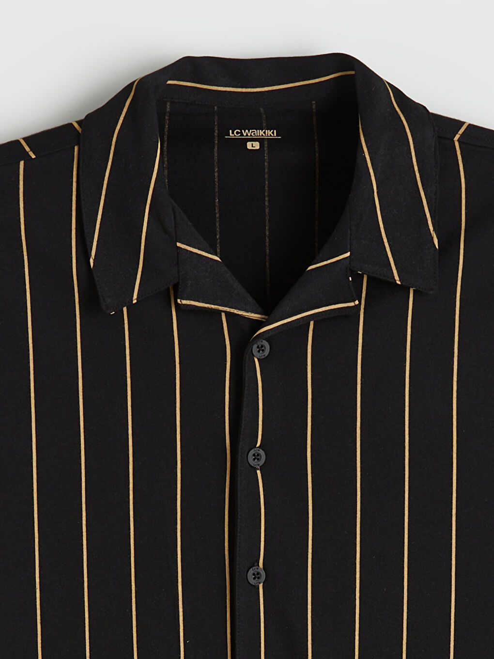 Siyah Standart Kalıp Çizgili Penye Erkek Pijama Takım-2