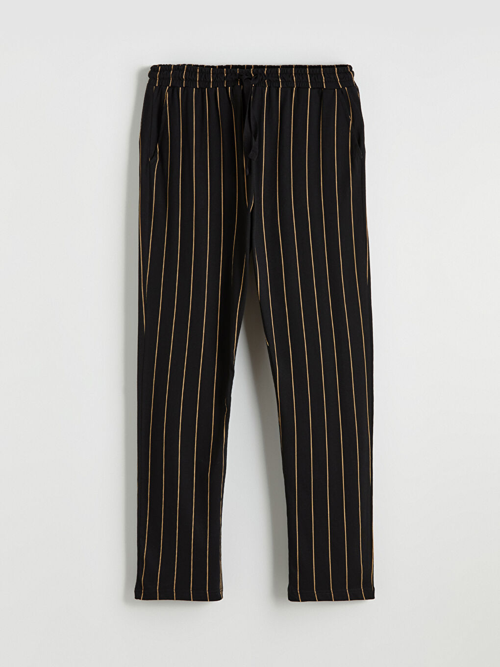 Siyah Standart Kalıp Çizgili Penye Erkek Pijama Takım-3