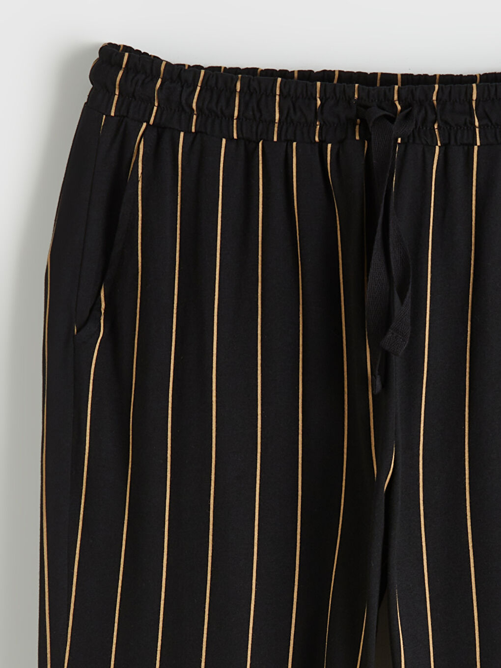 Siyah Standart Kalıp Çizgili Penye Erkek Pijama Takım-4