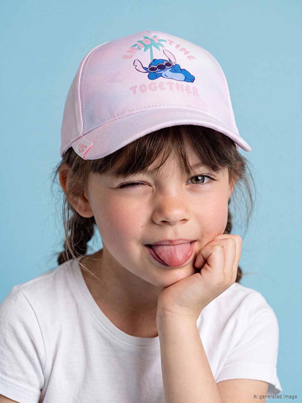 Stitch Embroidered Girls' Baseball Cap