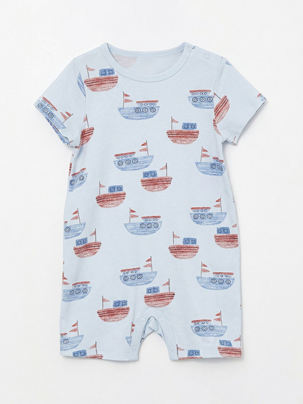 Ekru Baskılı Erkek Bebek Tulum 2'li-3