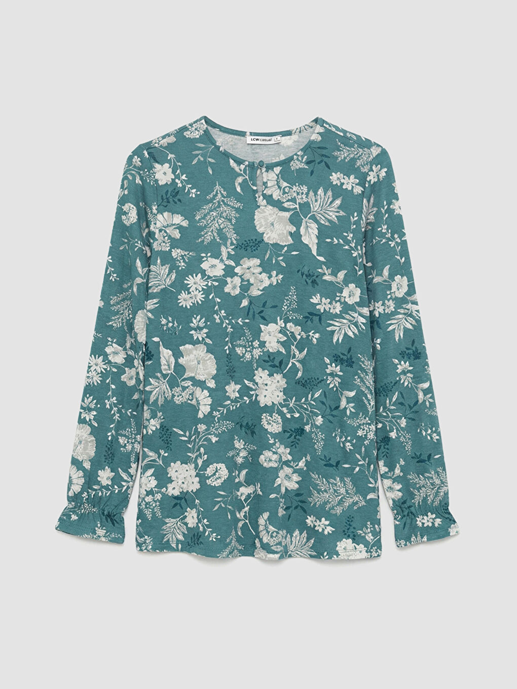 Mavi Bisiklet Yaka Desenli Bluz	-4