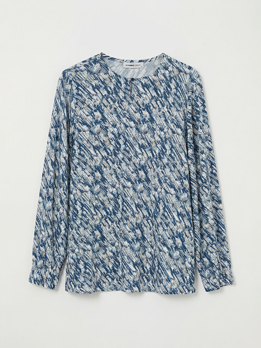 Crew Neck Patterned Blouse-4