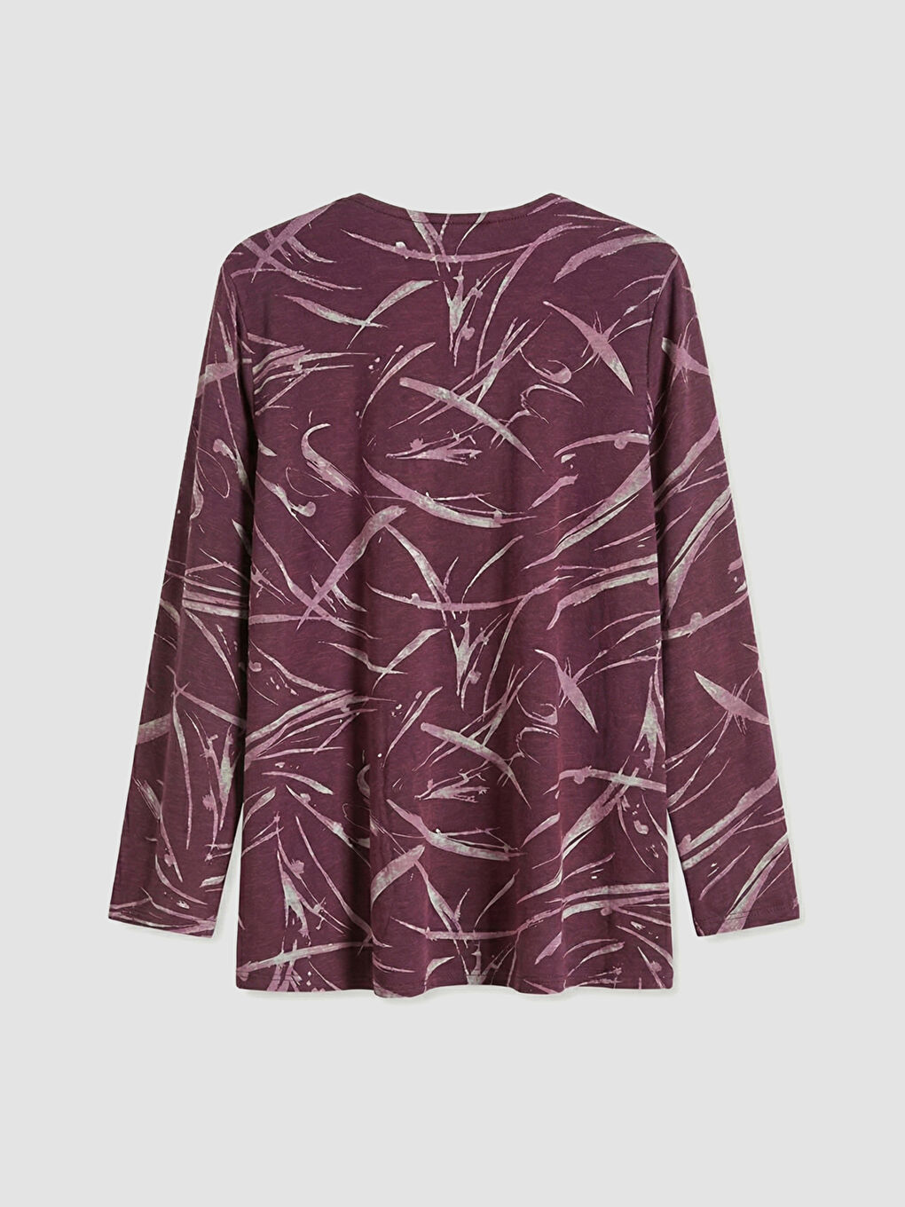 Mürdüm Bisiklet Yaka Desenli Bluz	-4