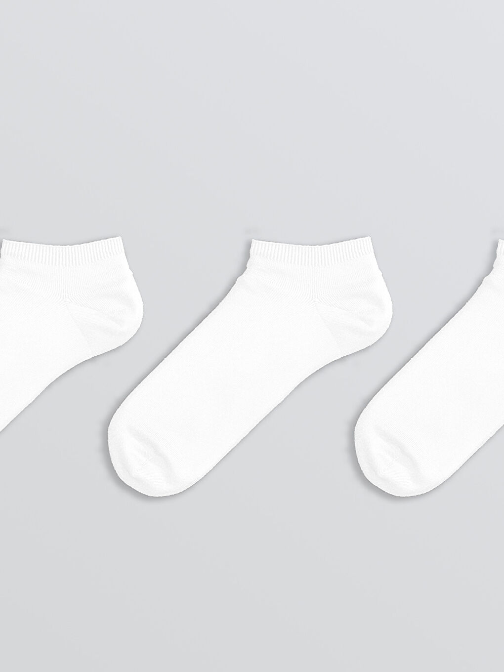 Beyaz Erkek Patik Çorap 3'lü-1