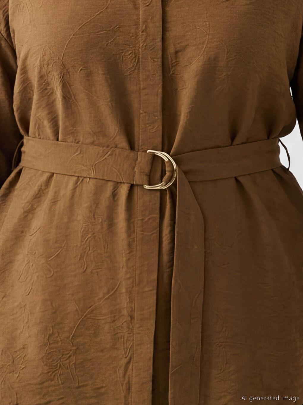 Floral Women's Shirt Tunic with Belt-3