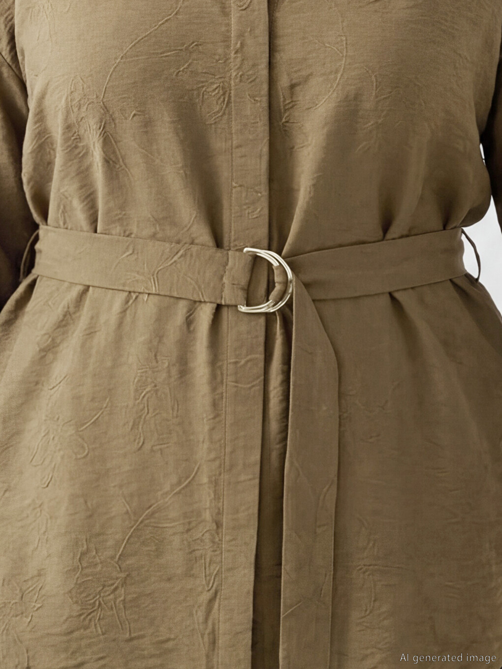 Floral Women's Shirt Tunic with Belt-2