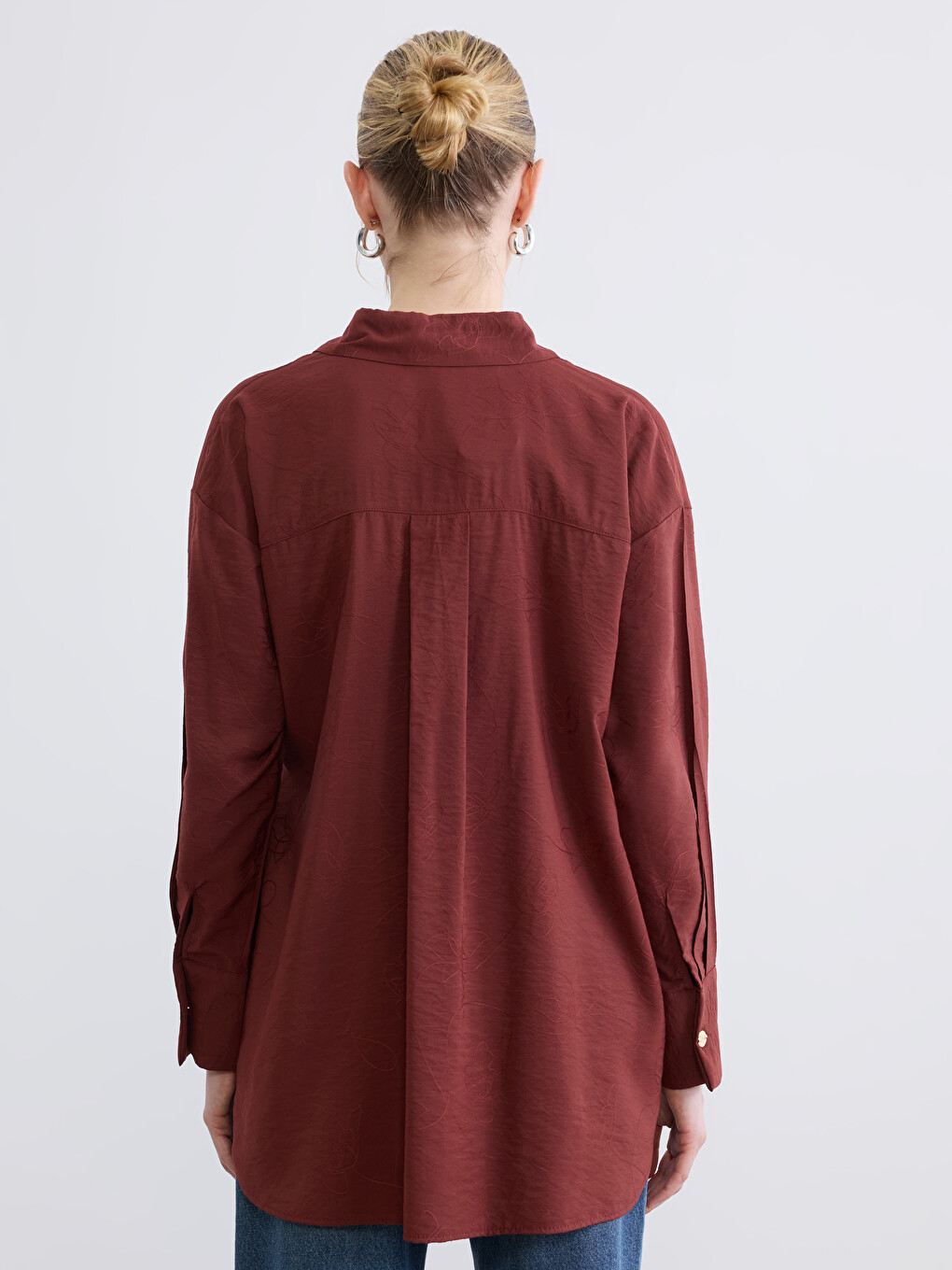 Floral Women's Shirt Tunic with Belt-3