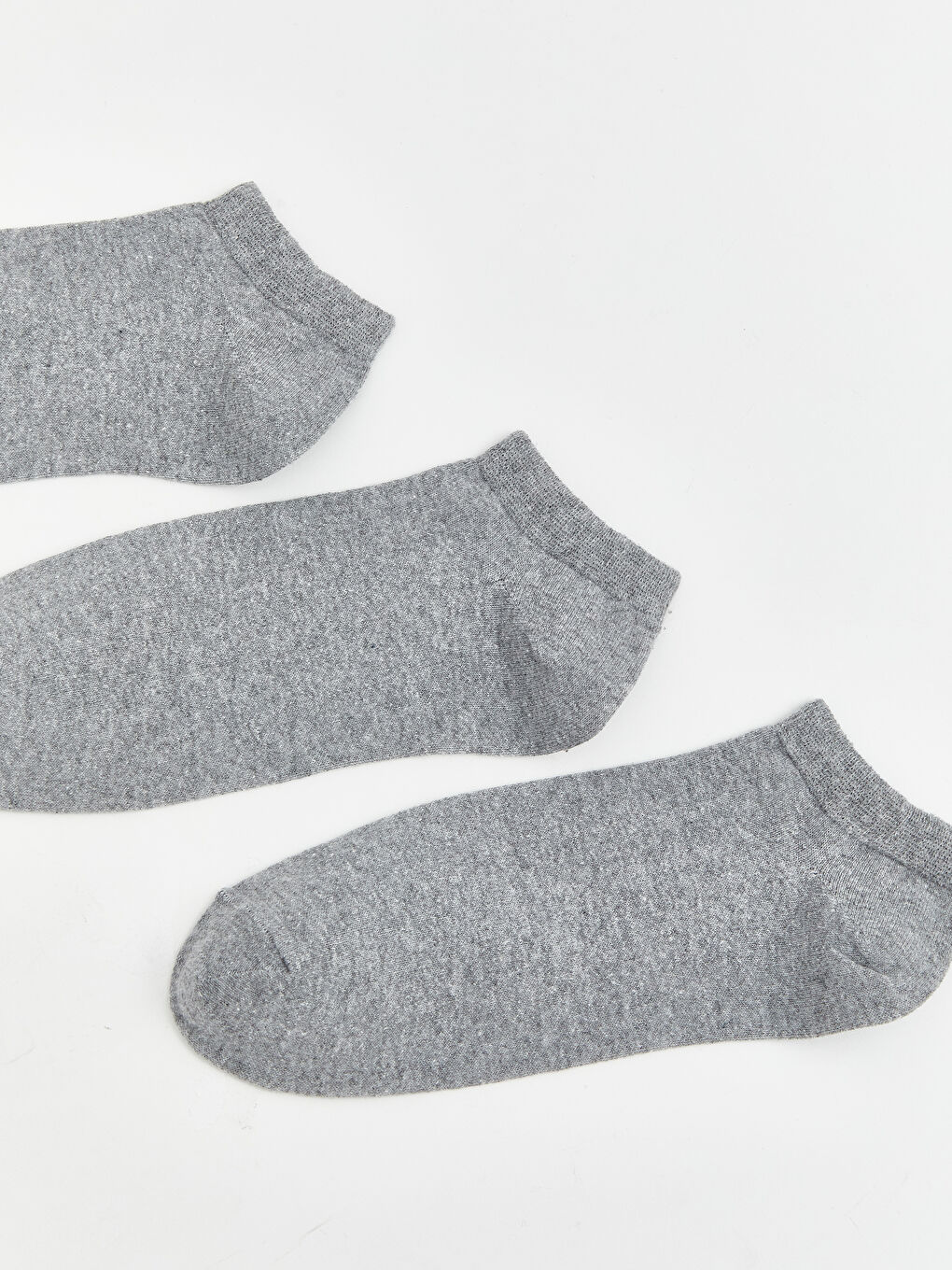 Gri Erkek Patik Çorap 3'lü-1