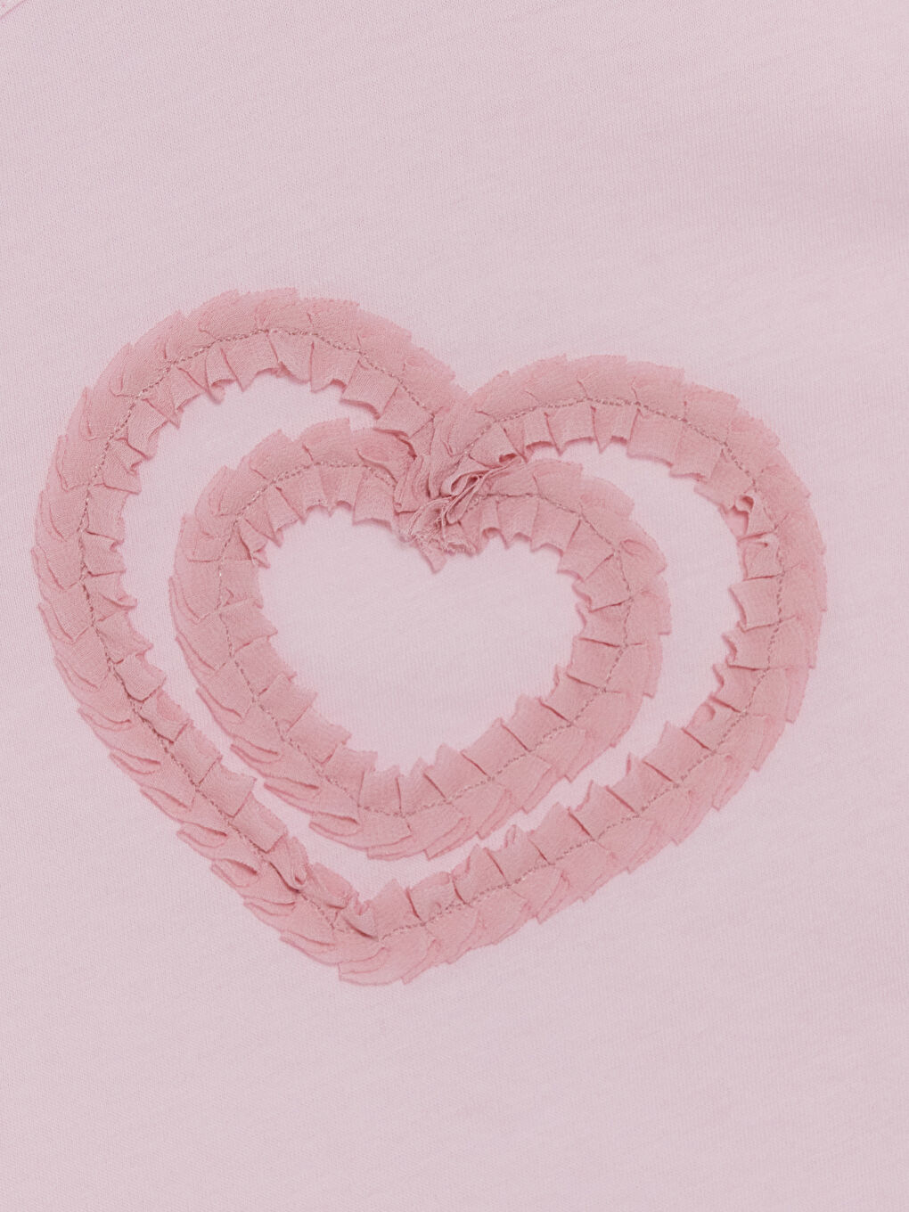 Pembe Bisiklet Yaka Nakışlı Kız Çocuk Tişört-2