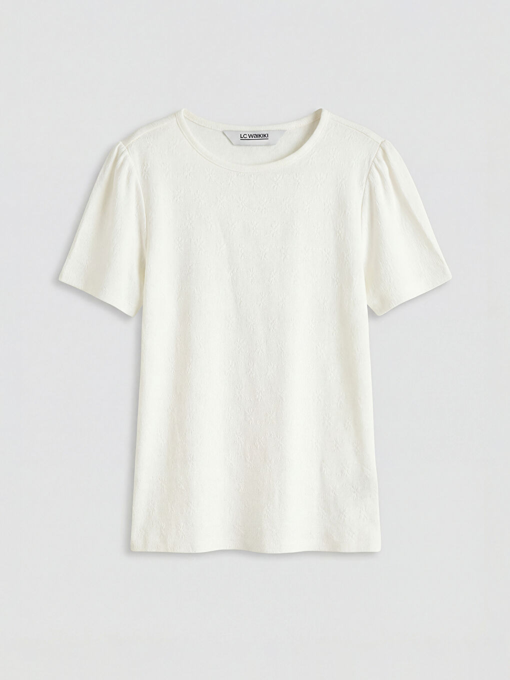 Ekru Desenli Kız Çocuk Tişört