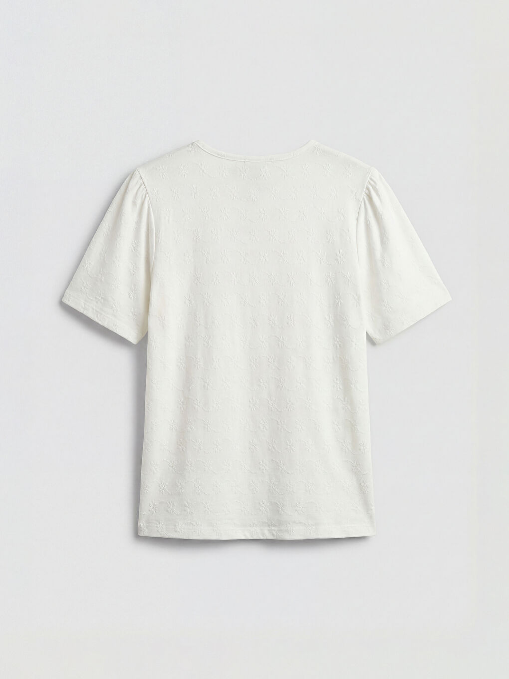 Ekru Desenli Kız Çocuk Tişört-1