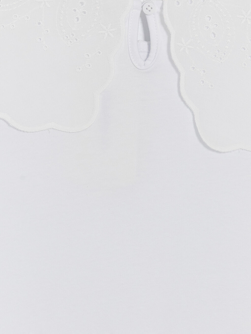 Ekru Bebe Yaka Fiyonklu Kız Çocuk Tişört-3