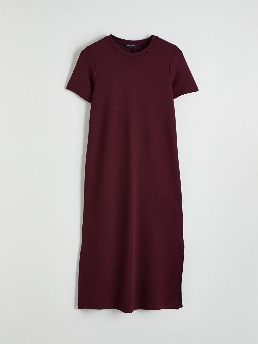 Mürdüm Bisiklet Yaka Yırtmaçlı Elbise-4