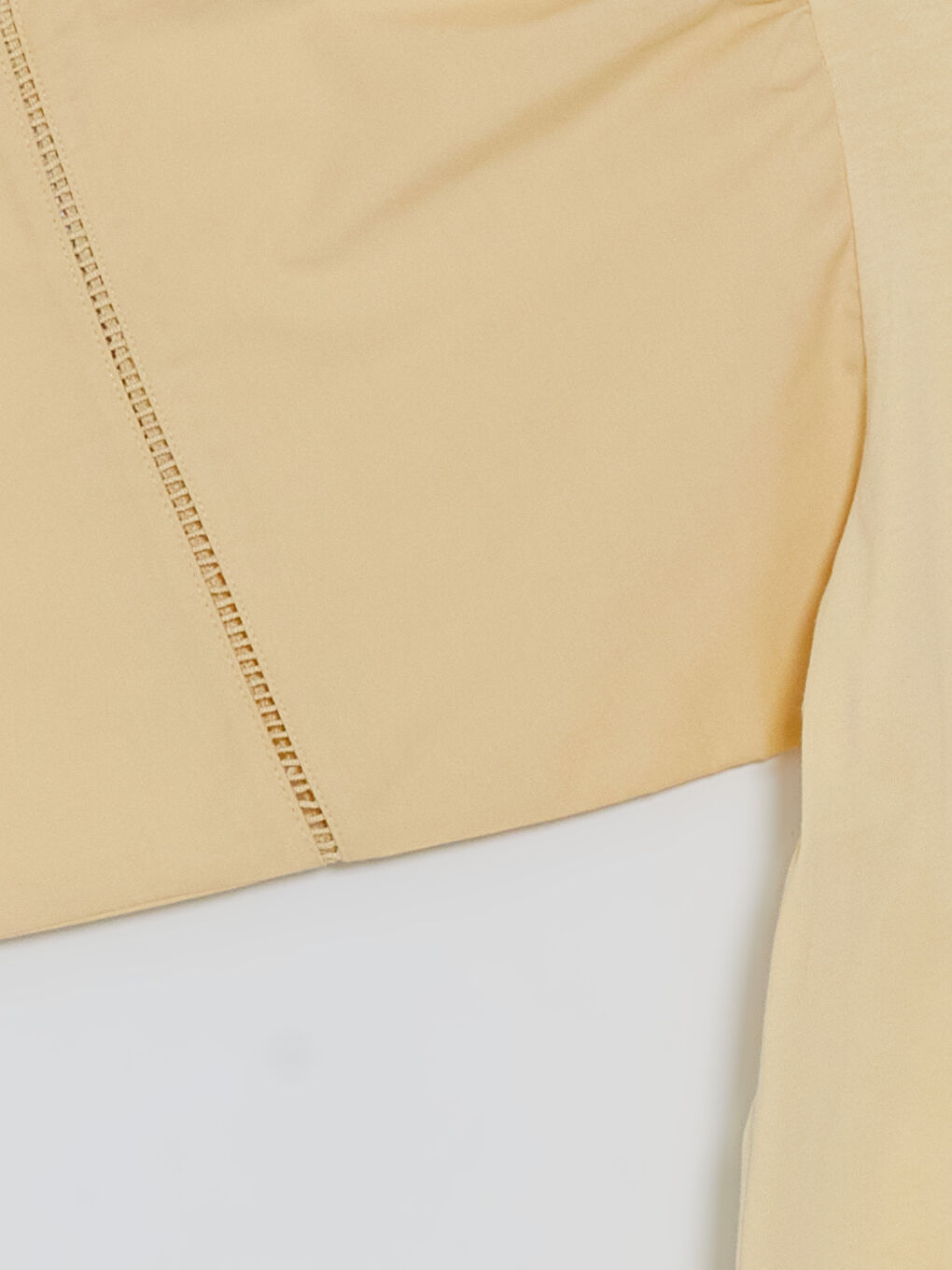 Bej Bisiklet Yaka Kız Çocuk Tişört-2