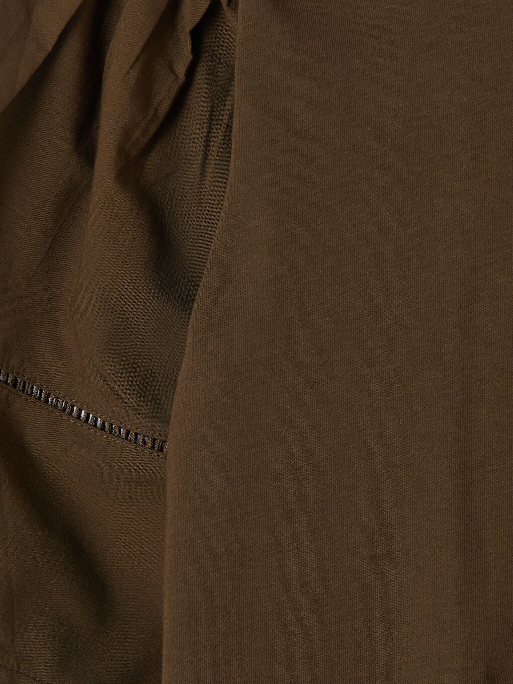 Kahverengi Bisiklet Yaka Kız Çocuk Tişört-2