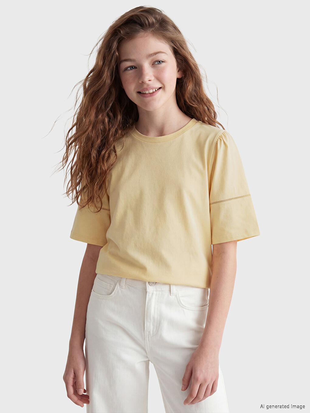 Crew Neck Girls' T-Shirt