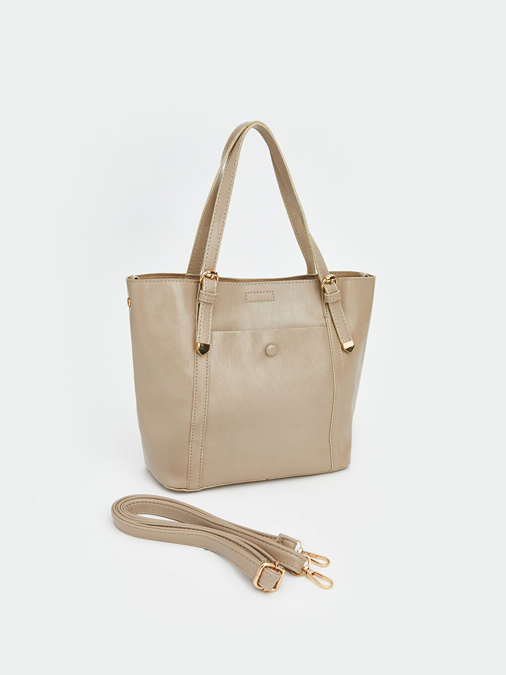 Kahverengi Kroko Desenli Kadın Omuz Çantası-1