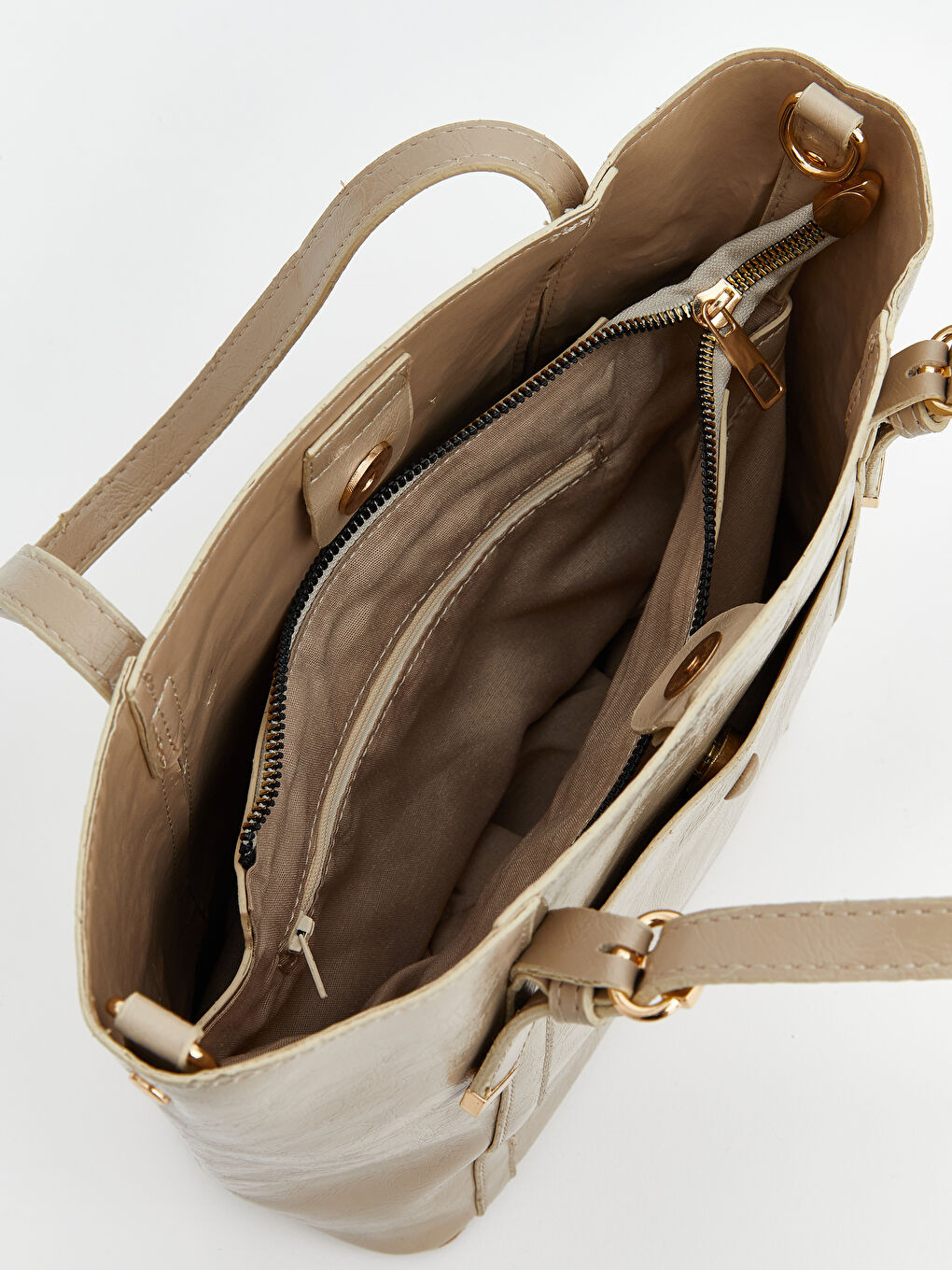 Kahverengi Kroko Desenli Kadın Omuz Çantası-3