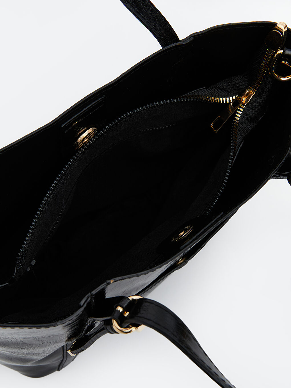 Siyah Kroko Desenli Kadın Omuz Çantası-3