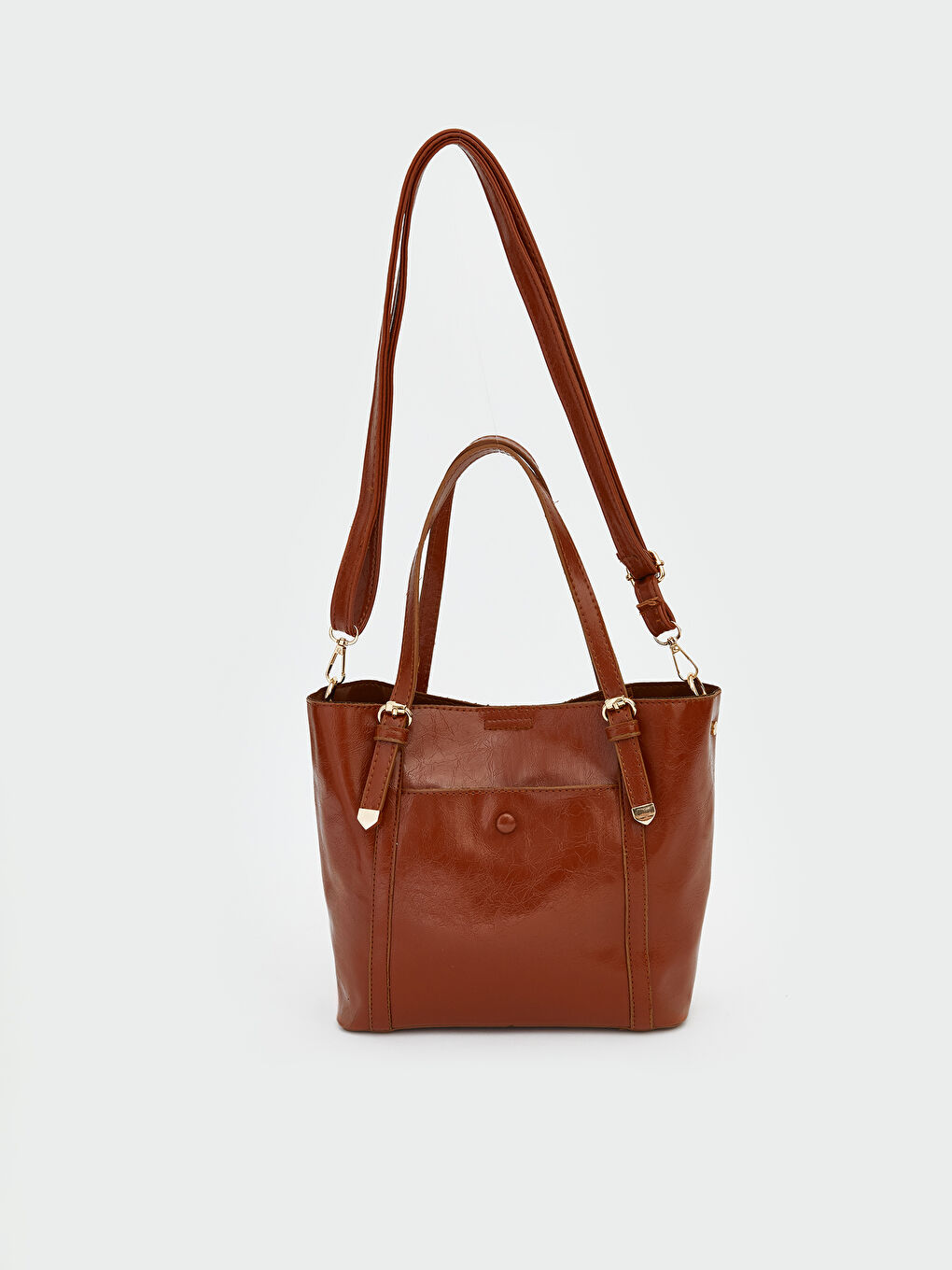 Kahverengi Kroko Desenli Kadın Omuz Çantası