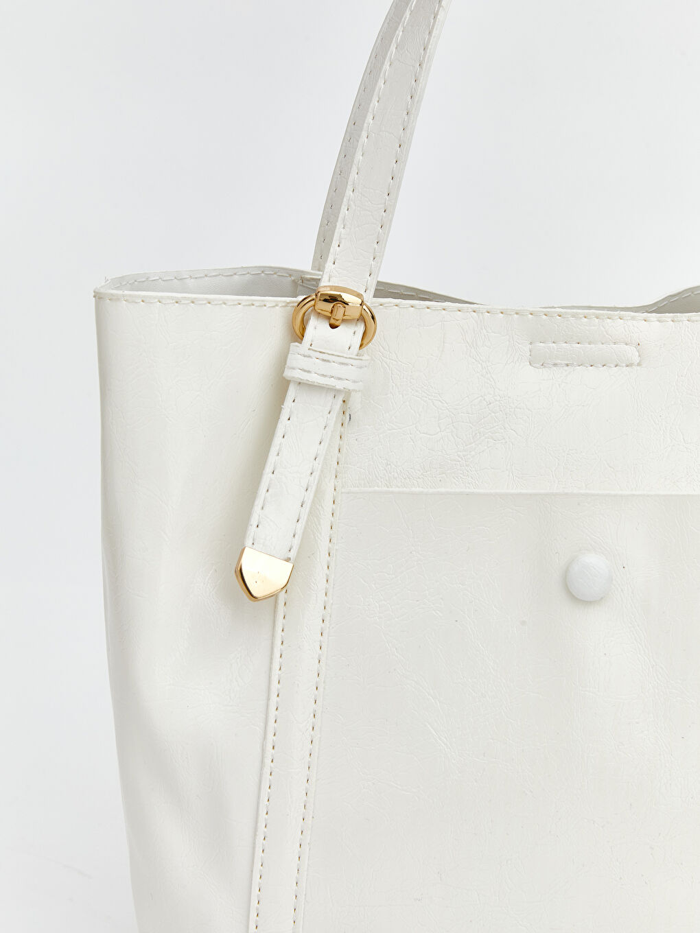 Beyaz Kroko Desenli Kadın Omuz Çantası-2