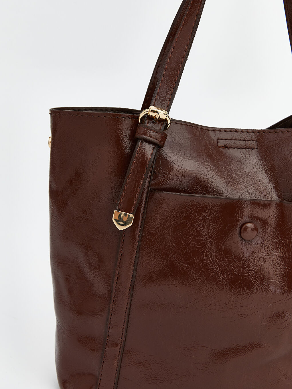 Kahverengi Kroko Desenli Kadın Omuz Çantası-2