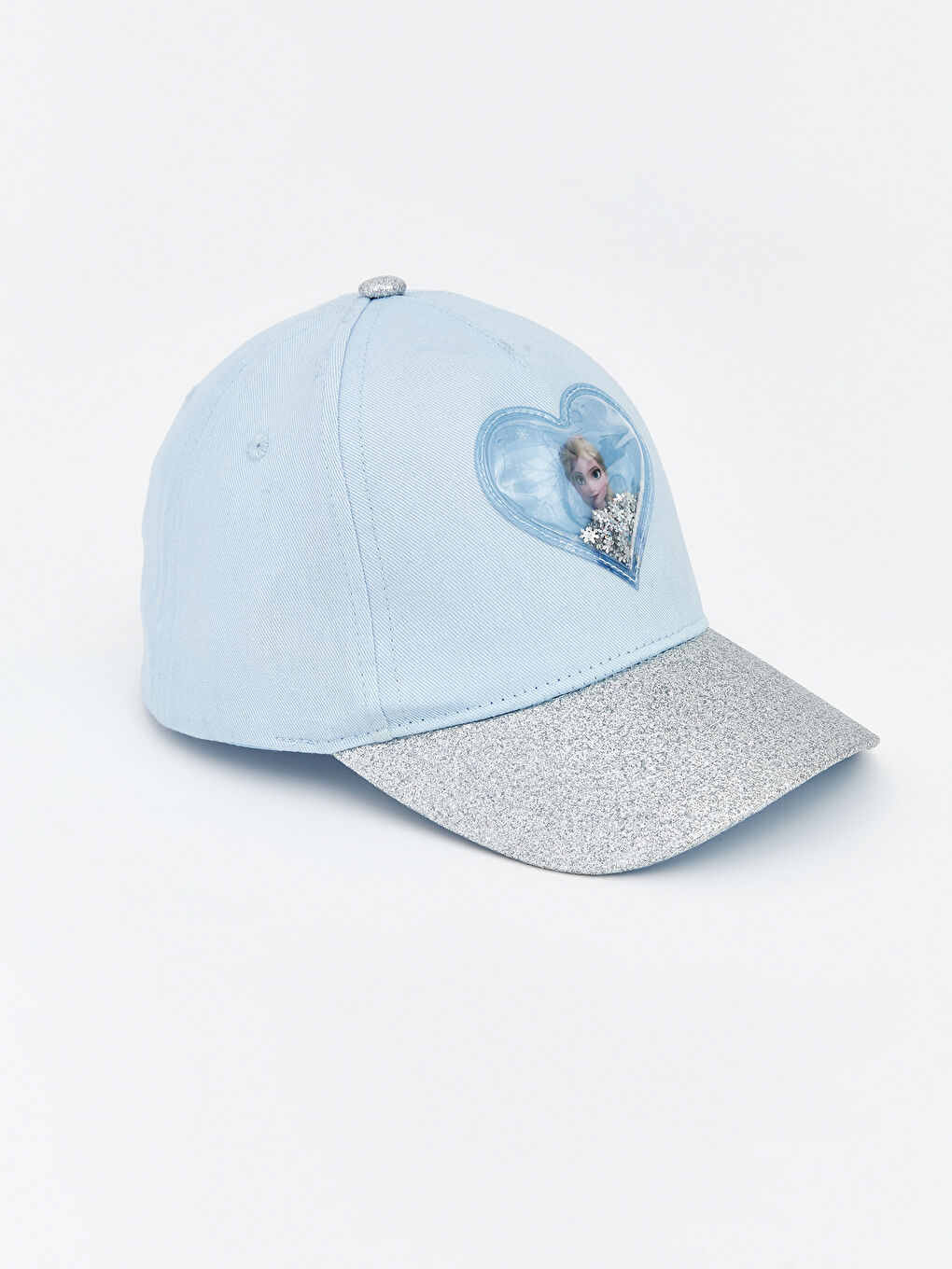 Mavi Frozen Nakışlı Kız Bebek Kep Şapka -1