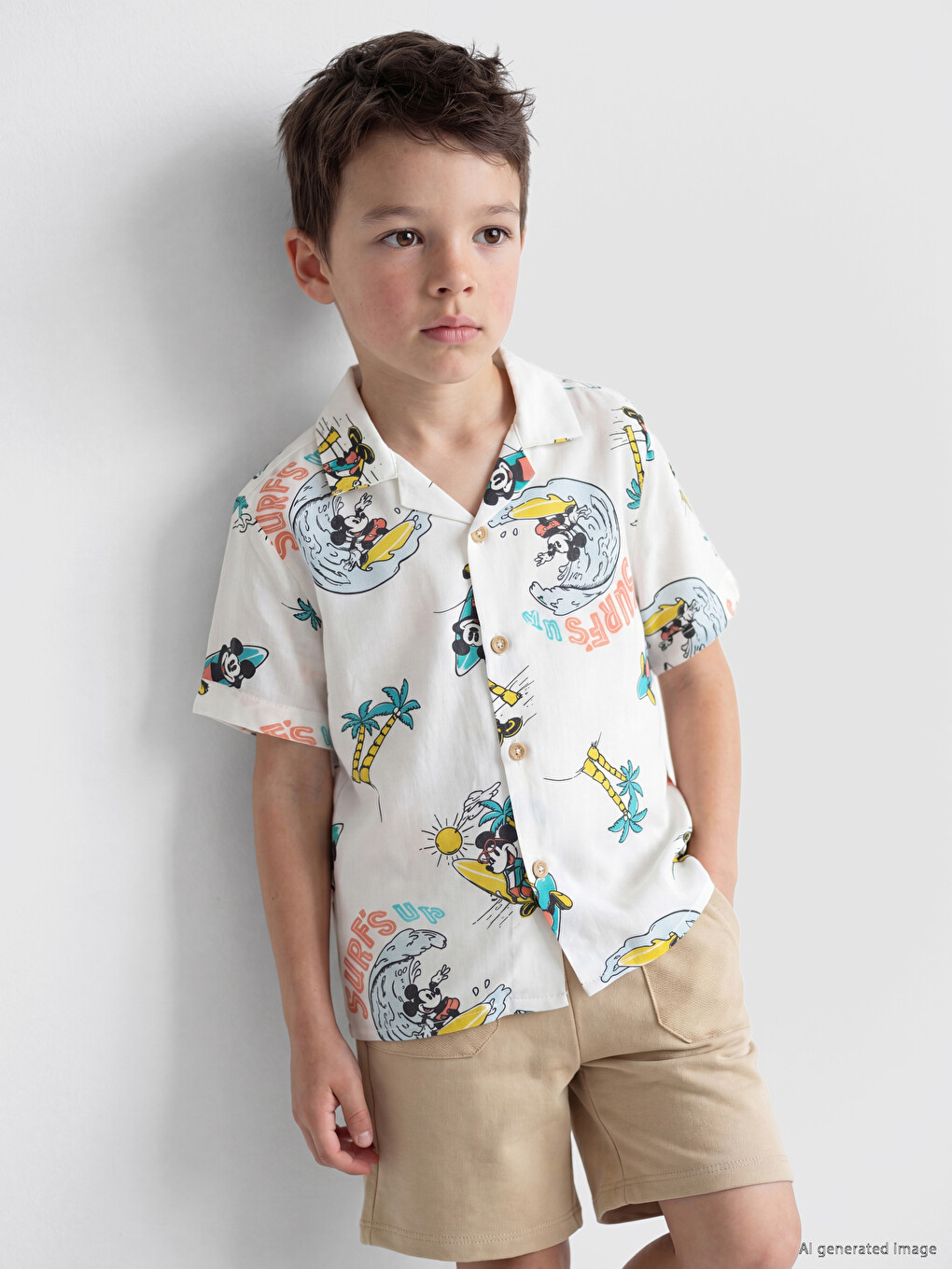 Mickey Mouse Printed Boys' Shirt